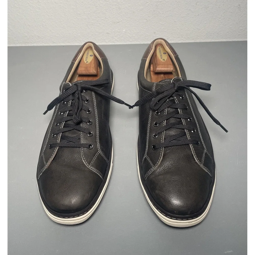 Johnston & Murphy Men's 13M Leather Sneakers Brown Casual Low Top Shoes